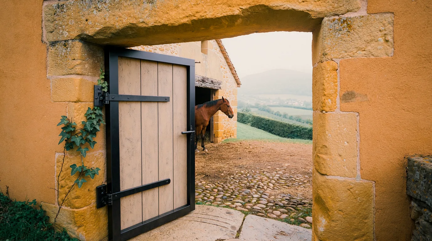 Entrée, Écurie Sauvagnat, centre équestre à Vaugneray